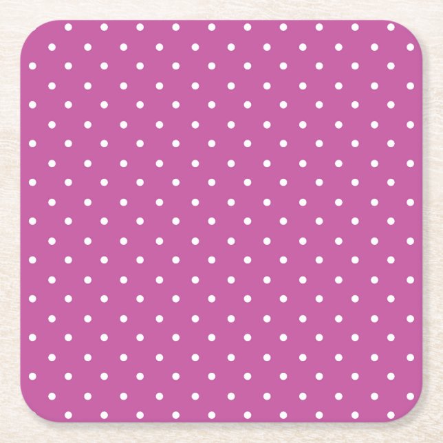 Seamless magenta background polka dot pattern underlägg papper kvadrat (Framsidan)