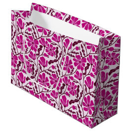 Seamless Magenta Mid-Century Modern Floral Pattern