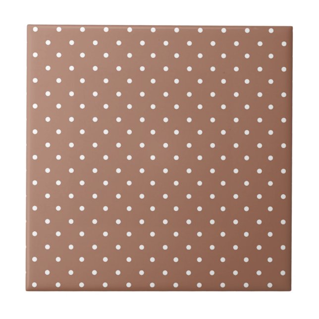 Seamless medium brown polka dot  pattern kakelplatta (Framsidan)