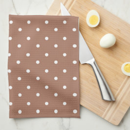 Seamless medium brown polka dot  pattern kökshandduk