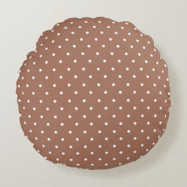 Seamless medium brown polka dot  pattern rund kudde