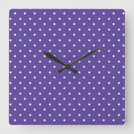 Seamless  medium purple polka dot pattern fyrkantig klocka
