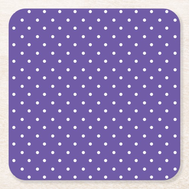 Seamless  medium purple polka dot pattern underlägg papper kvadrat (Framsidan)