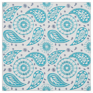 Seamless modell för Paisley blått Tyg