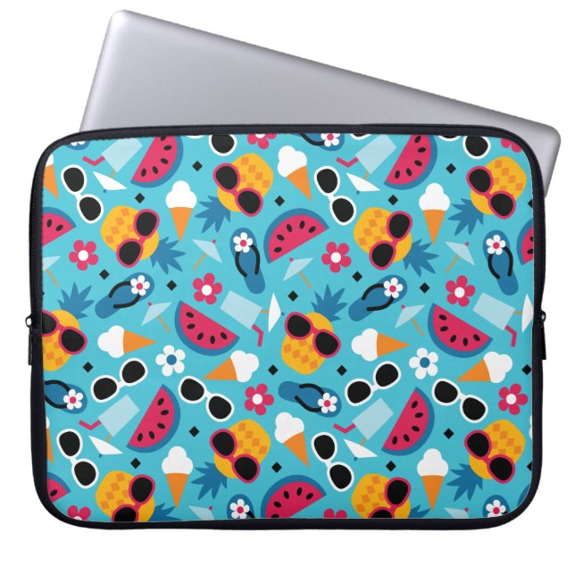 Seamless mönster för tropisk semester laptop sleeve (Framsidan)