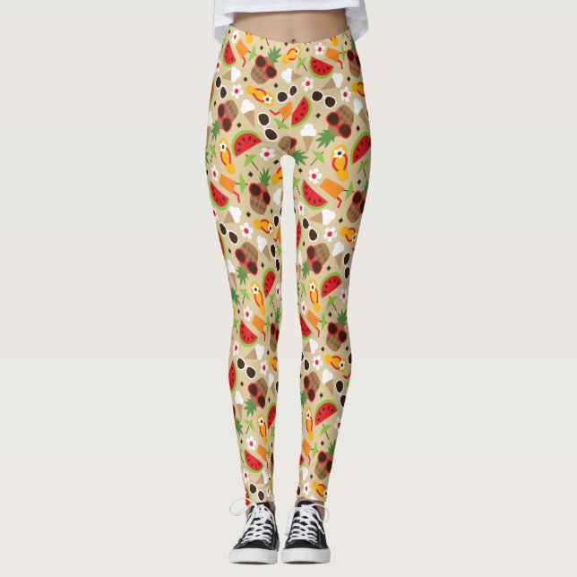 Seamless mönster för tropisk semester leggings (Framsida)