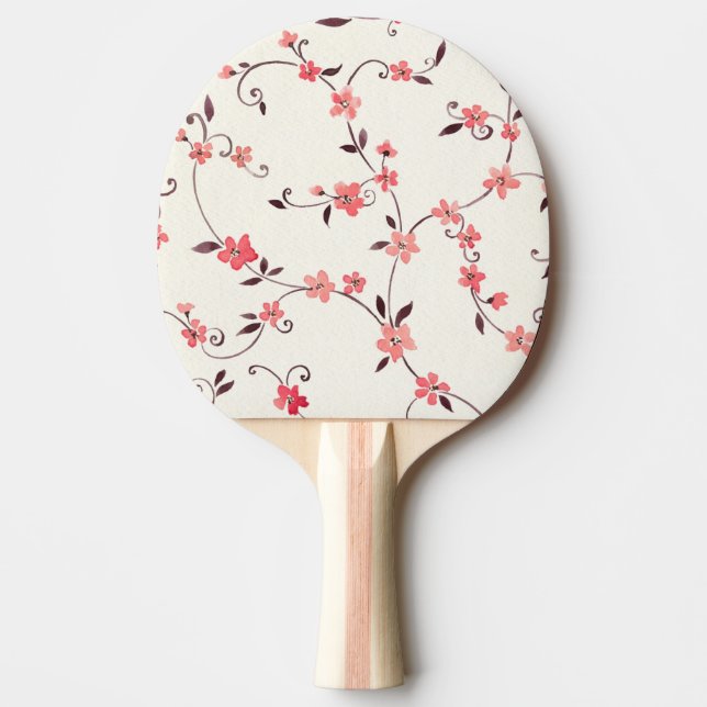 Seamless mönster för vattenfärg med den utformade pingisracket (Framsidan)