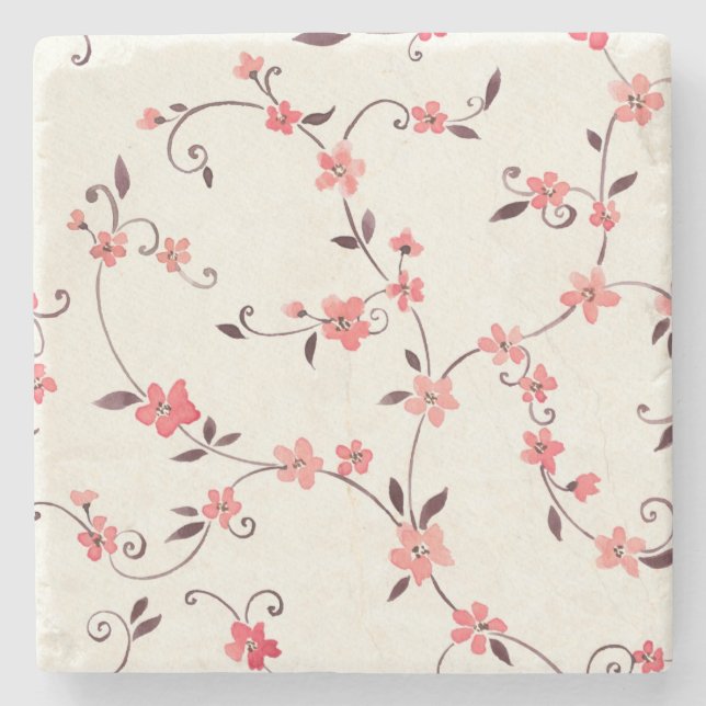 Seamless mönster för vattenfärg med den utformade stenunderlägg (Framsidan)