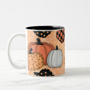 Seamless mönster med Pumpkins.Thanksgiving-dag Två-Tonad Mugg