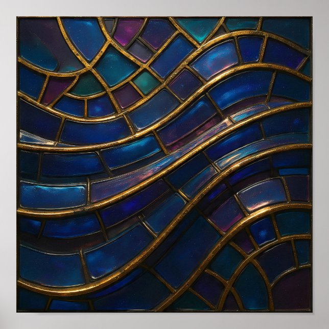 Seamless Opulent Mosaic Tiling Wallpaper Poster (Framsidan)