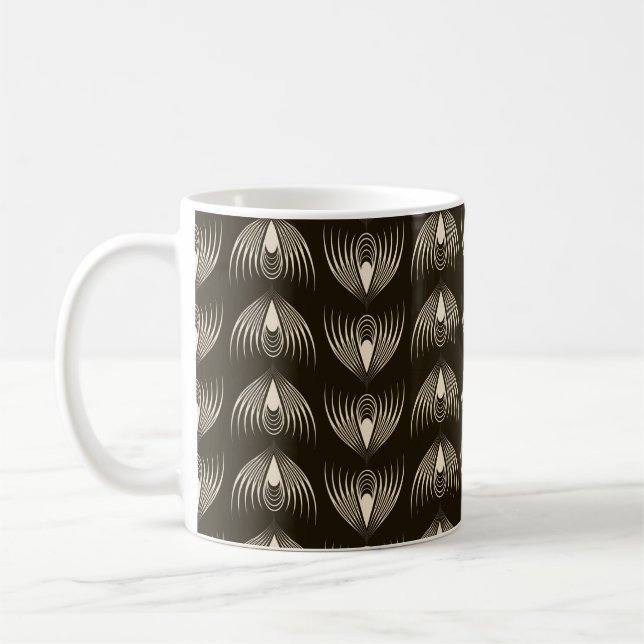 Seamless ornamental pattern. Repeating monochrome  Kaffemugg (Vänster)