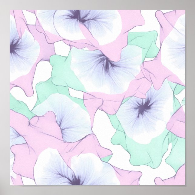 Seamless Pastel Lace Layering Fabric and Paper Poster (Framsidan)