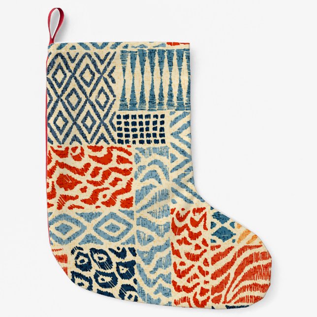Seamless patchwork pattern. A collection of hand-d Liten Julstrumpa (Framsidan)