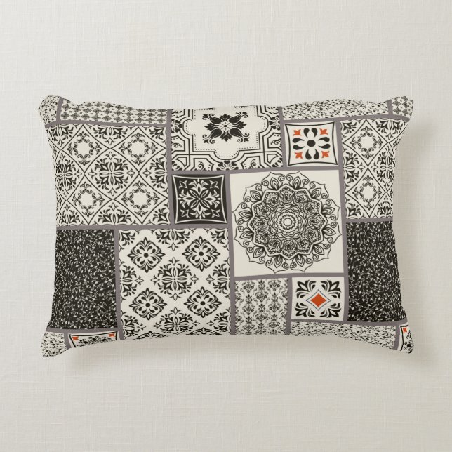 Seamless patchwork tile with Islam, Arabic, Indian Prydnadskudde (Framsidan)
