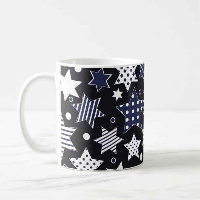 Seamless pattern background with stylized starspat kaffemugg (Vänster)