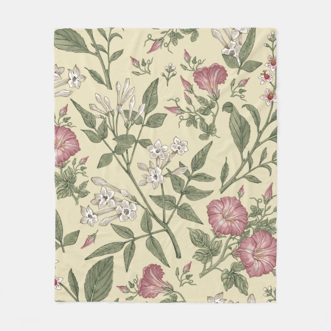 Seamless pattern. Beautiful fabric blooming realis Fleecefilt (Framsidan)
