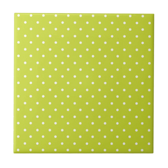 Seamless pattern  bright lime polka dot pattern kakelplatta (Framsidan)
