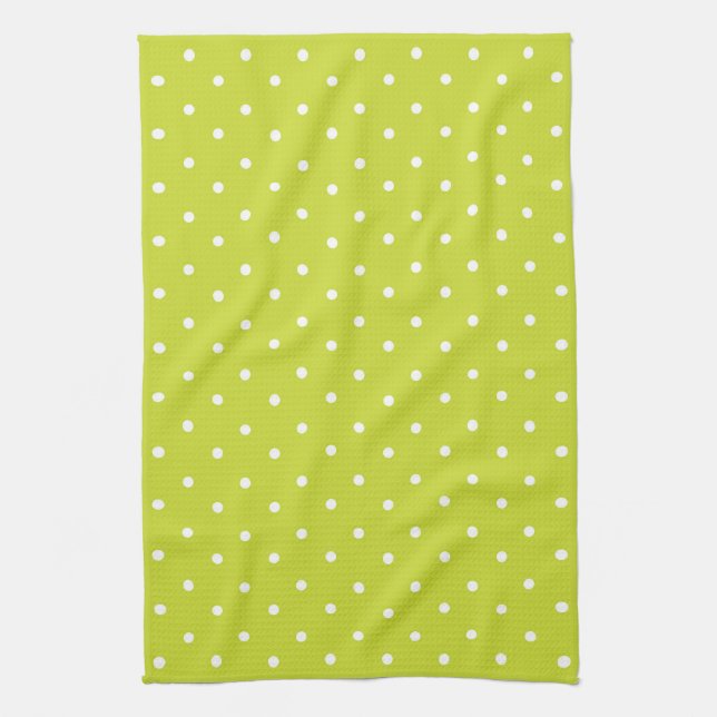 Seamless pattern  bright lime polka dot pattern kökshandduk (Vertikal)
