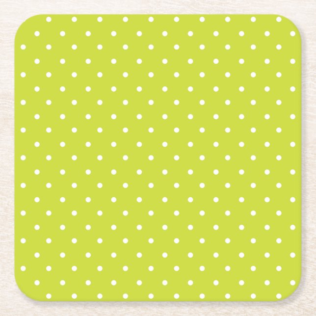 Seamless pattern  bright lime polka dot pattern underlägg papper kvadrat (Framsidan)