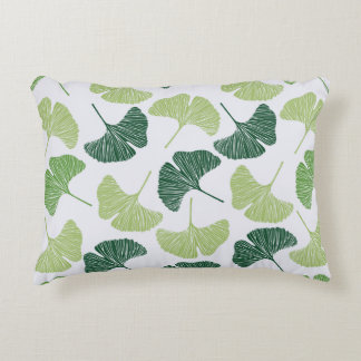 Seamless pattern Green ginkgo biloba  Prydnadskudde