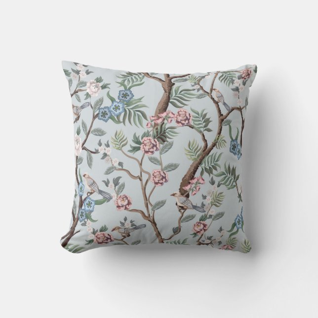 Seamless pattern in chinoiserie style with peonies kudde (Framsida)