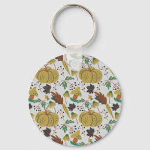 Seamless pattern of tropical pumpkins and carrots nyckelring