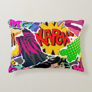 Seamless pattern pop art comics style. Collage of  Prydnadskudde