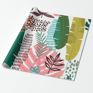 Seamless pattern tropical background with Monstera Presentpapper