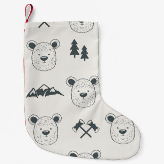 Seamless pattern with bear headspattern, bear, mou liten julstrumpa