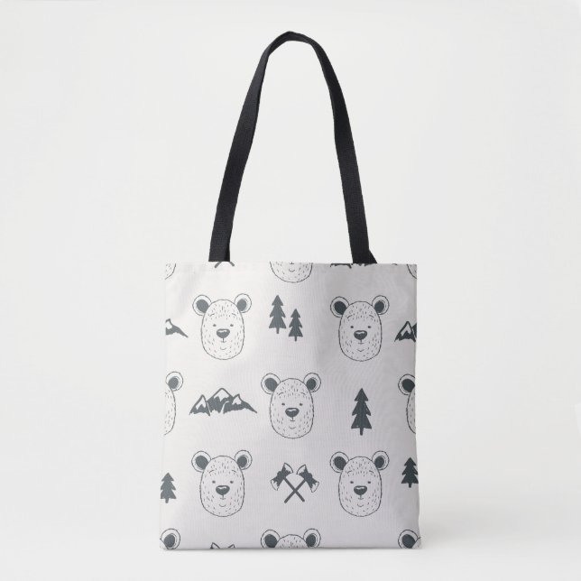 Seamless pattern with bear headspattern, bear, mou tygkasse (Framsida)