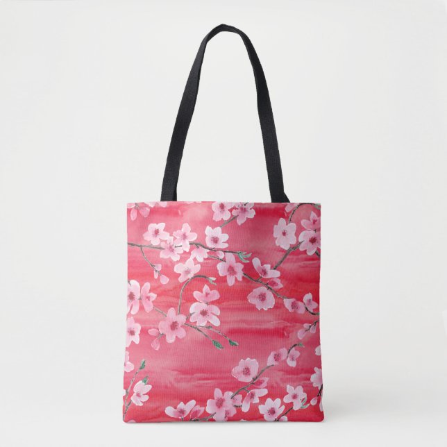 Seamless pattern with Beautiful Cherry blossom flo Tygkasse (Framsida)