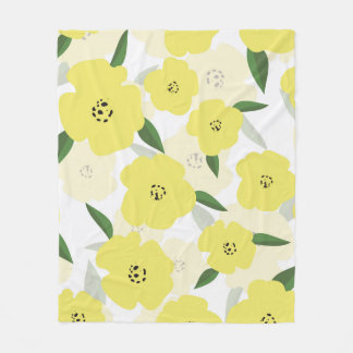 Seamless pattern with bright yellow flowers backgr fleecefilt