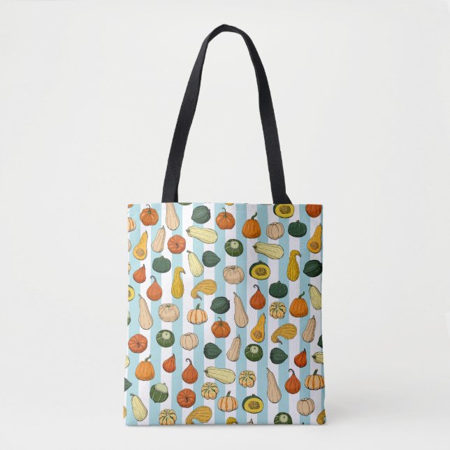 Seamless pattern with different hand drawn squashe tygkasse (Framsida)