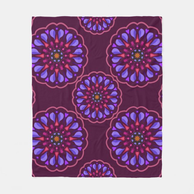 Seamless pattern with ethnic mandala art ornament. fleecefilt (Framsidan)