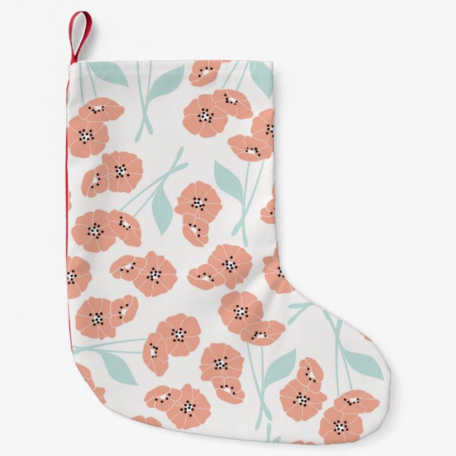 Seamless pattern with flowers and floral elements, liten julstrumpa (Framsidan)