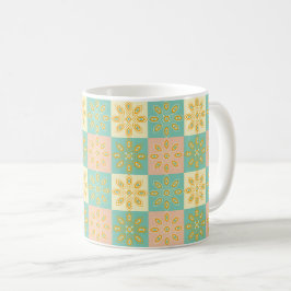 Seamless pattern with geometric floral motifs kaffemugg