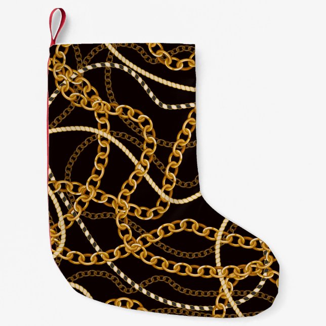 Seamless pattern with golden chains.  liten julstrumpa (Framsidan)
