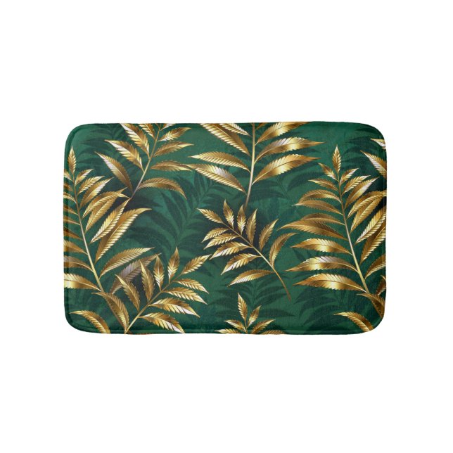 Seamless pattern with golden ferns badrumsmatta (Framsidan)