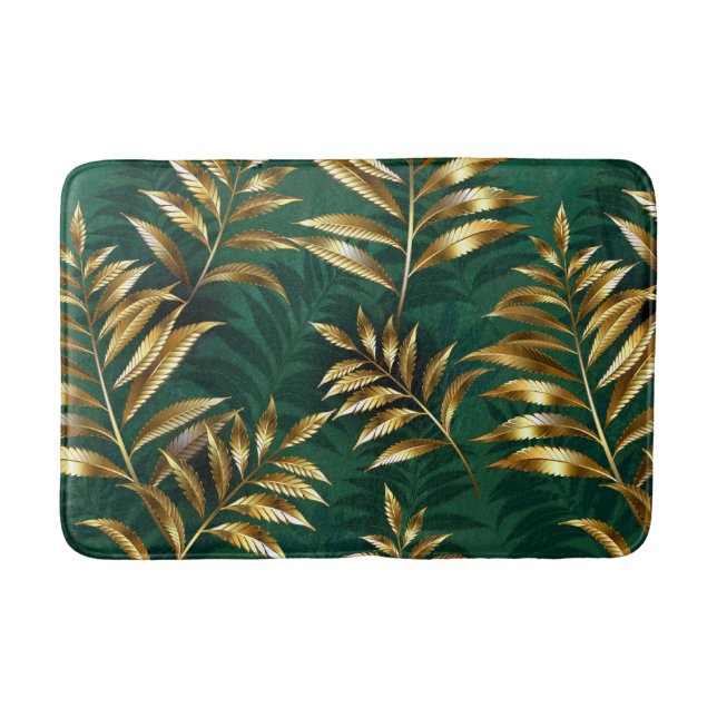 Seamless pattern with golden ferns badrumsmatta (Framsidan)