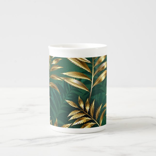 Seamless pattern with golden ferns benporslin mugg (Framsidan)