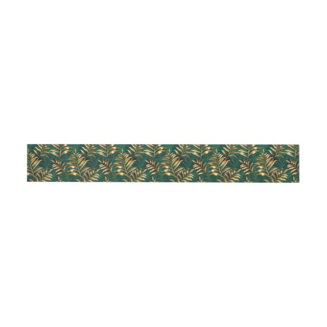 Seamless pattern with golden ferns etikettband (Individual)