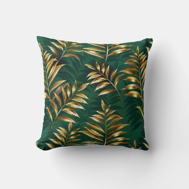 Seamless pattern with golden ferns kudde (Framsida)