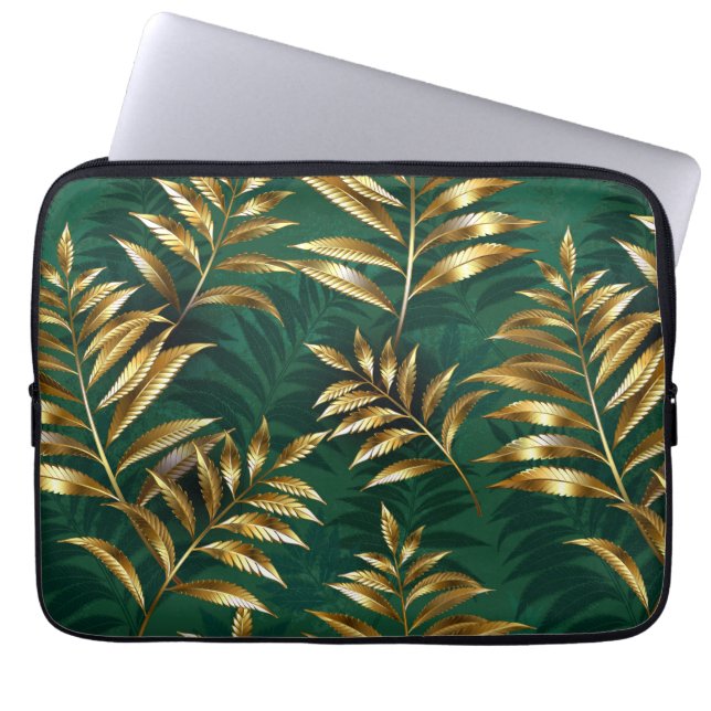 Seamless pattern with golden ferns laptop fodral (Framsidan)