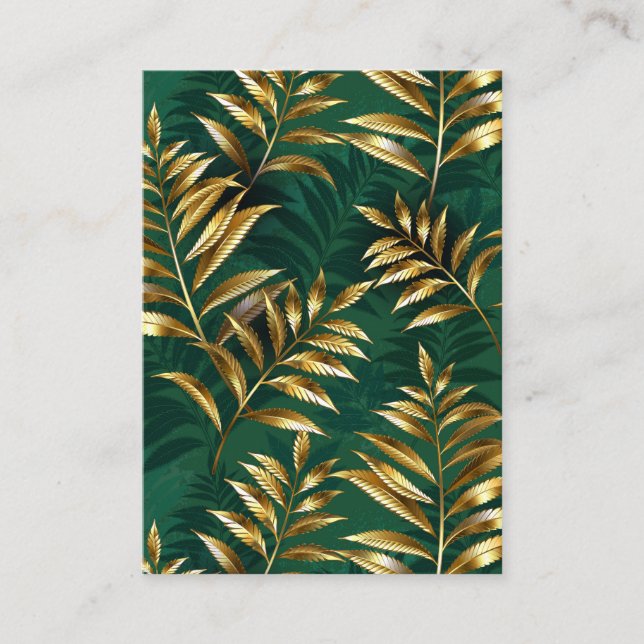 Seamless pattern with golden ferns tilläggskort (Framsida)