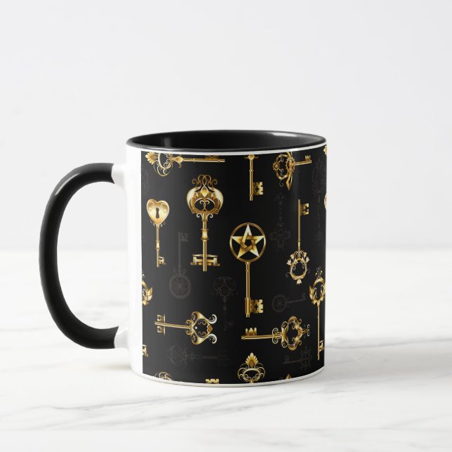 Seamless Pattern with Golden Keys Mugg (Vänster)