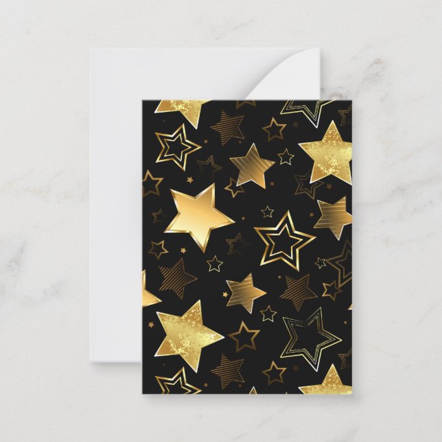 Seamless pattern with Golden Stars Anteckningskort (Framsida)