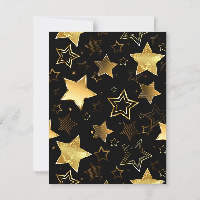Seamless pattern with Golden Stars Anteckningskort (Framsida)