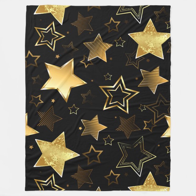 Seamless pattern with Golden Stars Fleecefilt (Framsidan)