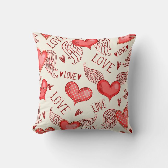 Seamless pattern with hearts. Happy Valentine's Da Kudde (Framsida)