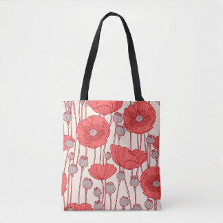 Seamless pattern with poppies. tygkasse